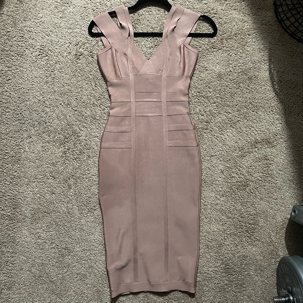 Blush/Tan house of cb bandage dress